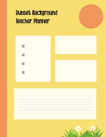 Free Sunset Background Teacher Planner Template to Edit Online