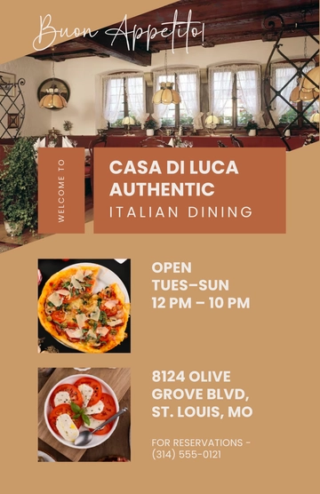 Free Italian Restaurant Poster Template to Edit Online