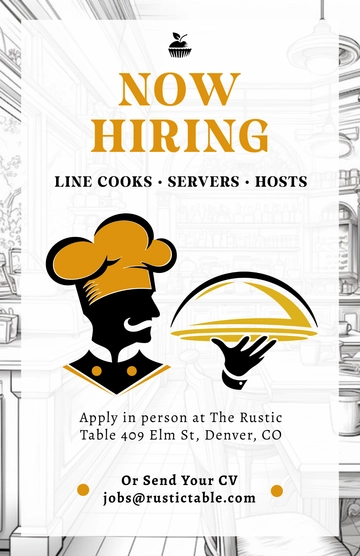 Free Restaurant Hiring Poster Template to Edit Online