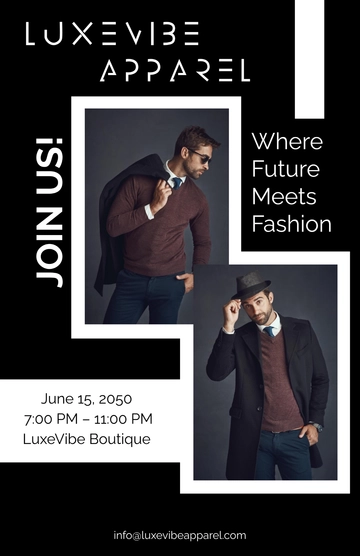Free Professional Fashion Style Poster Template to Edit Online