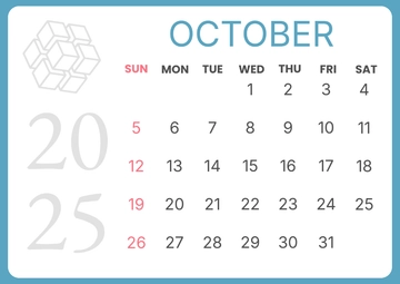 Free October 2025 Desk Calendar Template to Edit Online
