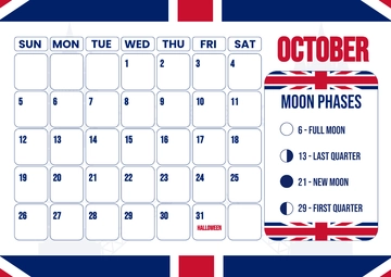 Free October 2025 UK Calendar Template to Edit Online