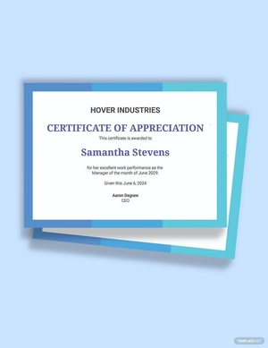 Employee of the Month Certificate for Small Managers Template