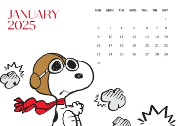 Free Snoopy November 2025 Calendar Template to Edit Online