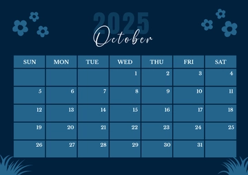 Free Month of October 2025 Calendar Template to Edit Online