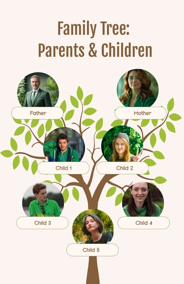 Free 2 -Generation Family Tree Poster Template to Edit Online