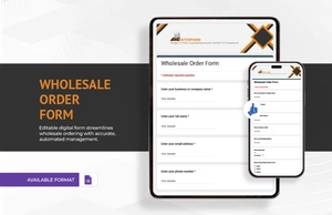Wholesale Order Form Template