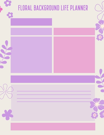 Free Floral Background Life Planner Template to Edit Online