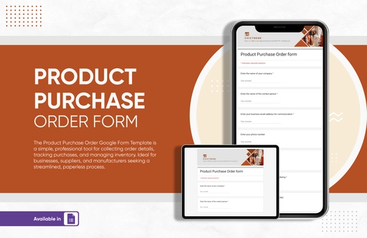 Product Purchase Order Form Template