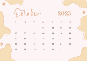 Free Aesthetic Dream October 2025 Calendar Template to Edit Online