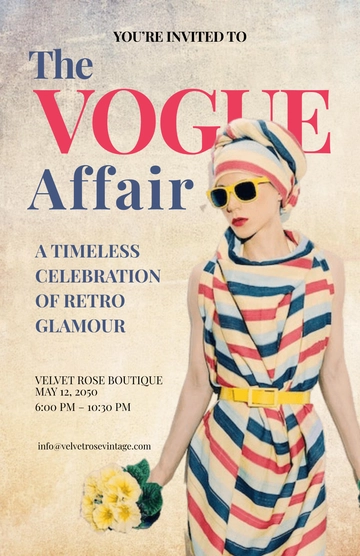 Free Vintage Fashion Poster Template to Edit Online