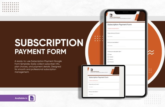 Subscription Payment Form Template
