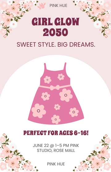 Free Pink Girl's Fashion Poster to Edit Online