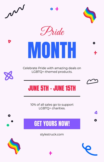 Free Printable Pride Month Sale Poster Template to Edit Online