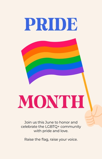 Free Pride Month Poster with Flag Template to Edit Online