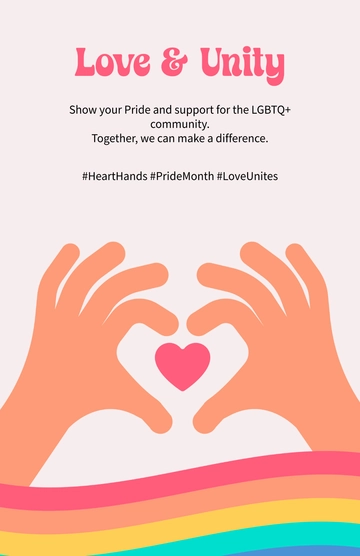 Free Heart Hand Pride Month Poster Template to Edit Online
