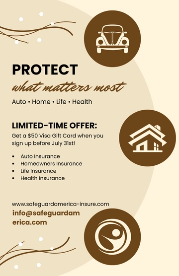 Free Insurance Advertising Poster Template to Edit Online