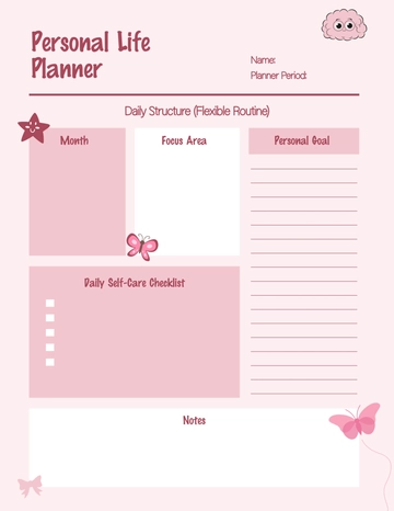 Free Personal Life Planner Template to Edit Online