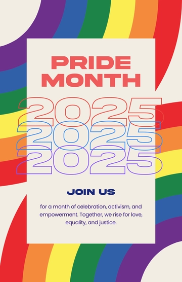 Free Pride Month Poster with Year Template to Edit Online
