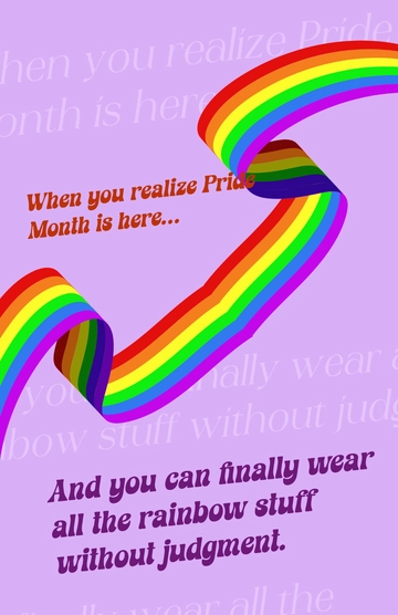 Free Simple Pride Month Meme Poster Template to Edit Online