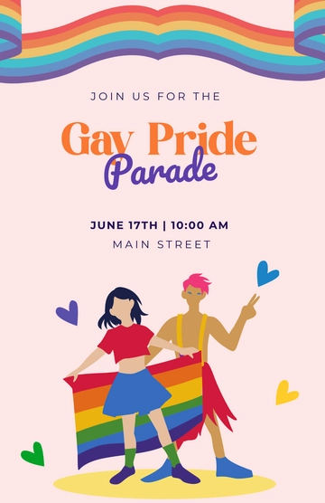 Free Gay Pride Month Parade Poster Template to Edit Online