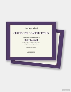 Yoga Instructor Certification Template