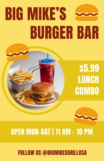 Free Burger Advertising Poster to Edit Online