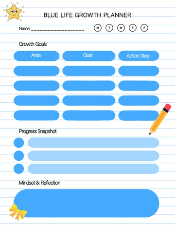 Free Blue Life Growth Planner Template to Edit Online