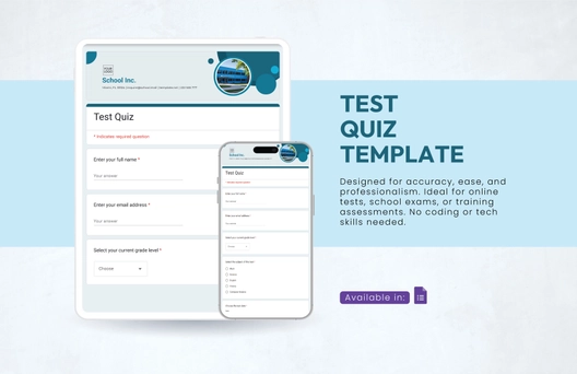 Test Quiz Template