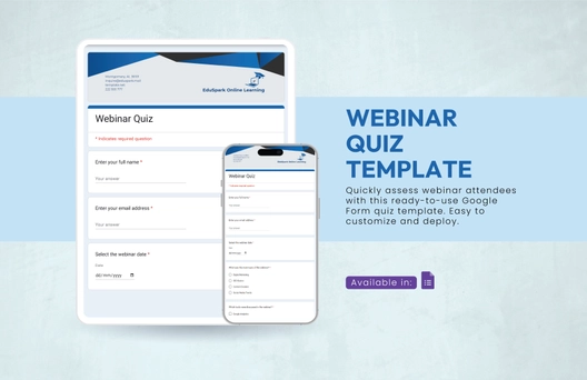 Webinar Quiz Template Webinar Quiz Template