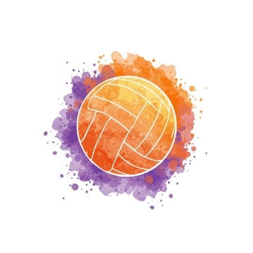 Free Volleyball Watercolor Splash Clipart to Edit Online