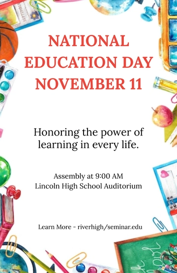 Free Education Day Poster Template to Edit Online
