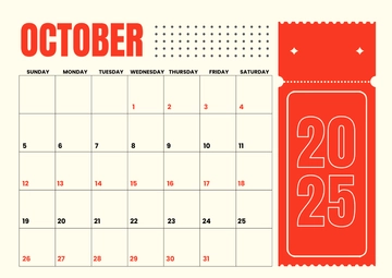 Free Modern October 2025 Calendar Template to Edit Online