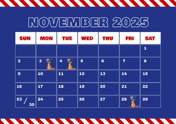 Free November 2025 Australia Calendar Template to Edit Online
