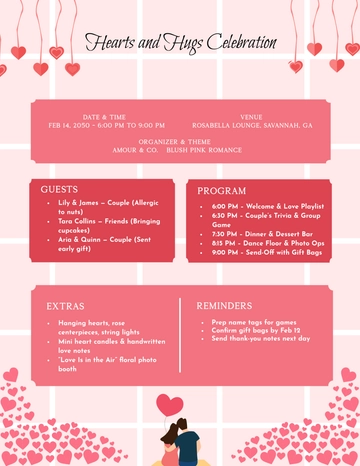 Free Valentine’s Day Party Planner Template to Edit Online