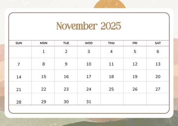 Free Landscape December 2025 Calendar Template to Edit Online