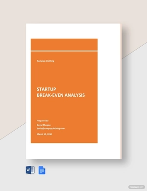 Startup Break Even Analysis Template