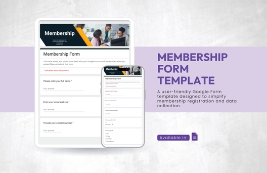 Membership Form Template