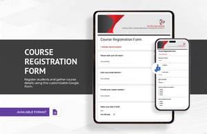 Course Registration Form Template