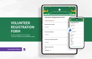 Volunteer Registration Form Template