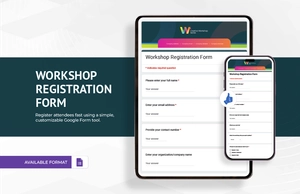Workshop Registration Form Template