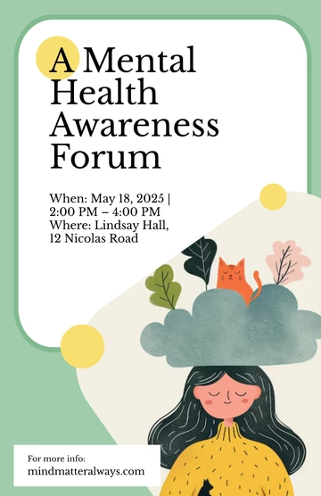 Free Modern Mental Health Month Poster Template to Edit Online