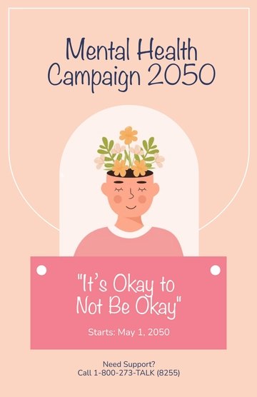 Free Mental Health Campaign Poster Template to Edit Online