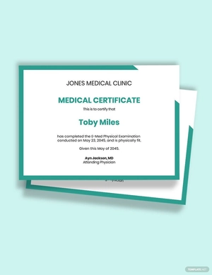 Health Certificate from Doctor Template