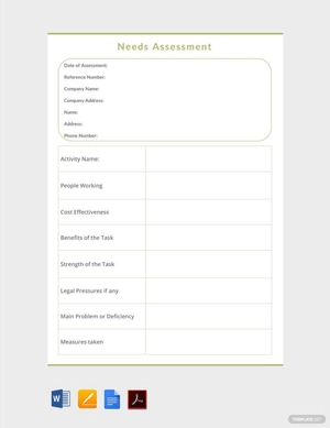 Needs Assessment Template