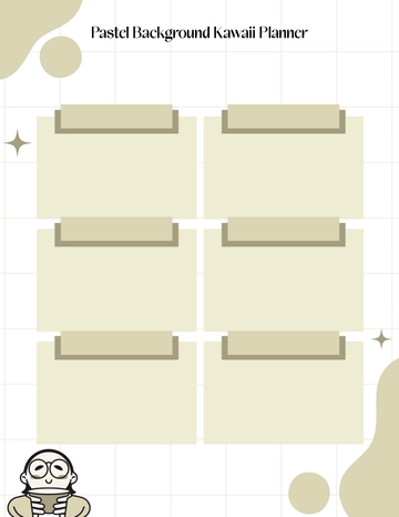 Free Pastel Background Kawaii Planner Template to Edit Online