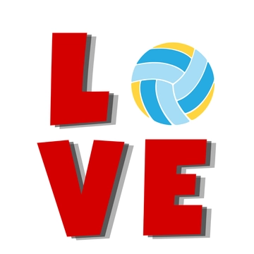 Free Volleyball Love Graphic Clipart to Edit Online