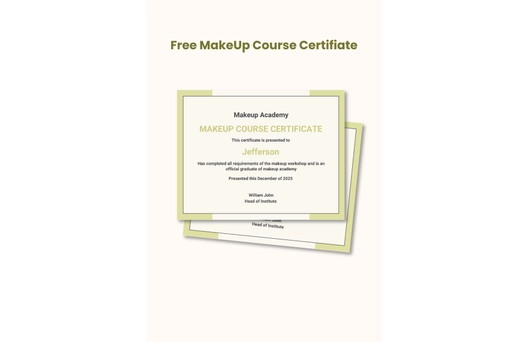 Makeup Course Certificate Template