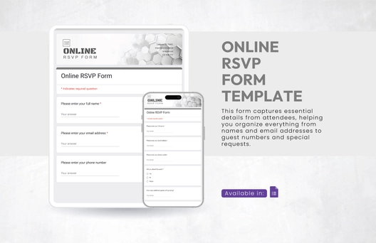 Online Rsvp Form Template