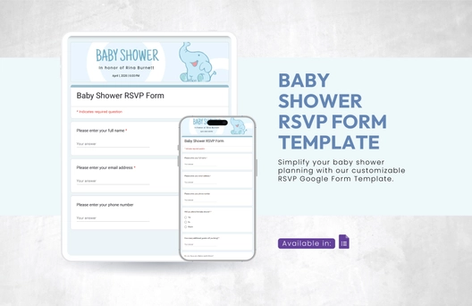 Baby Shower Rsvp Form Template